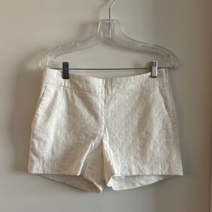 Banana Republic Cream Eyelet High Waist Shorts